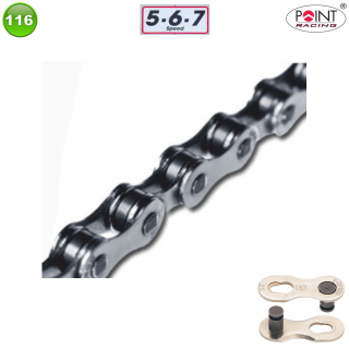 Point Fahrradkette SL260 - 1/2 x 3/32 Fahrrad Kette 5-6-7-Gang