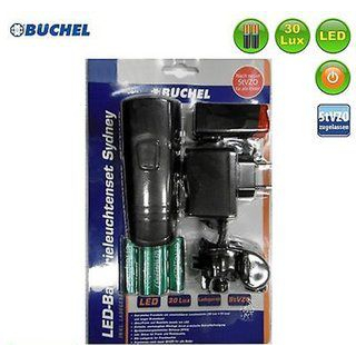 Bchel Sydney LED Fahrrad Beleuchtungs Set 30 Lux Ladegert Halterungen