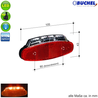 Bchel LED Fahrrad Rcklicht Broadway mit Standlicht Dynamobetrieb