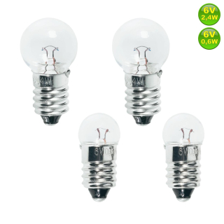 4 Stk Fahrrad Glühbirnen Fahrradbirne Birne je 2 x 6V/2,4W u. 6V/0.6W