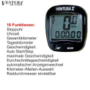 Ventura X 10 Funktionen Fahrradcomputer grün Tacho...