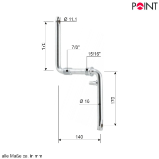 Point DS170 Tretkurbel 170 mm Silber