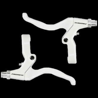 Promax V-Brake Bremsgriffe - links/rechts/Set - Bremshebel Bremsen-Set Hebel-Set weiß