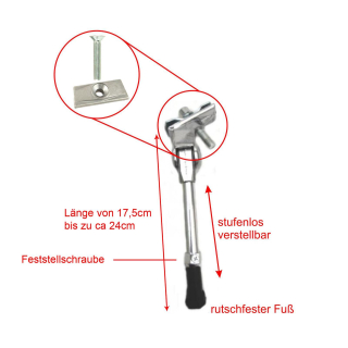 Kinderrad Fahrradstnder Seitenstnder verstellbar silber Alu