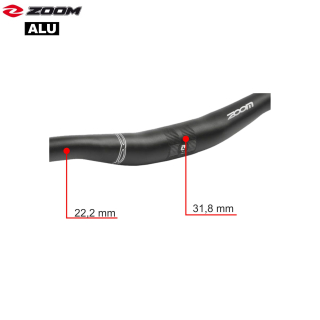 Zoom Fahrradlenker MTB Lenker Alu schwarz 62,5 cm Klemmung  31,8 mm