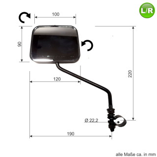 Universal Fahrradspiegel Rckspiegel fr links oder rechts schwenkbar