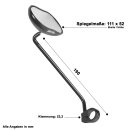Humpert Ergotec Fahrrad Spiegel M-88 lang Rückspiegel Fahrradspiegel