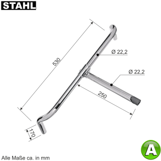 Fahrradlenker "Englisch" Stahl verchromt Bügelbreite 530 mm