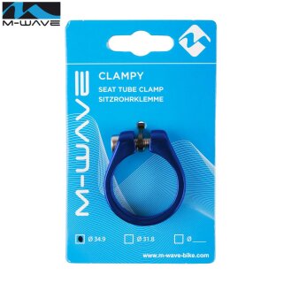 M-Wave ALU Clampy Sitzrohrklemme Sattelklemme blau 34,9 mm