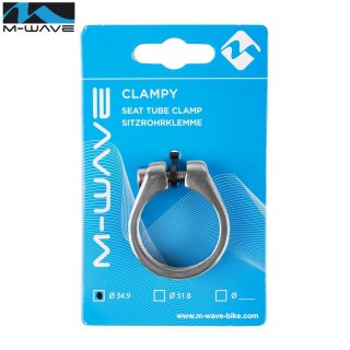 M-Wave ALU Clampy Sitzrohrklemme Sattelklemme silber 34,9 mm