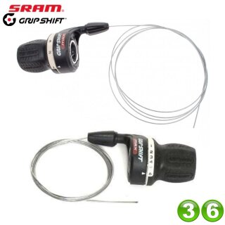 SRAM MRX Grip Shift Fahrrad Drehgriffschalter 3 x 6-Gang mit Schaltzug