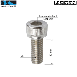50 x M-Wave Innensechskantschraube Schraube Edelstahl M5