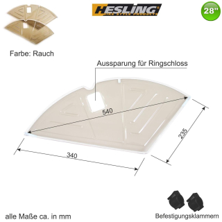 Hesling Mantelschoner 28 2-teilig Rockschutz Hollandrad Rauch transparent