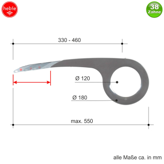 HEBIE Kettenschutz 330-E25 38 Zhne Silber