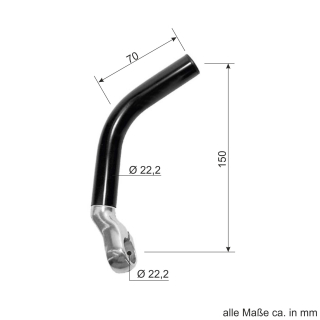 Bar Ends Lenkerzusatzgriffe Turn kurz Lenkerhrnchen Alu Schwarz/Silber