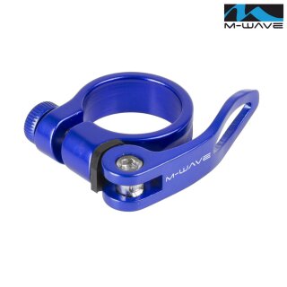 M-Wave ALU Clampy QR Sitzrohrklemme Schnellspanner blau 34,9 mm