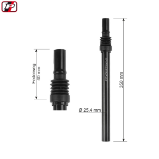 Promax Kerzensattelsttze Schwarz mit Federung  25,4 mm Lnge: 350 mm
