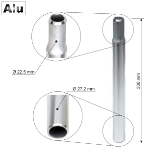 Kerzensattelsttze Fahrrad Sattelsttze Silber Alu  27,2 mm 300 mm