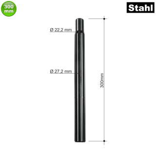 Fahrrad Kerzensattelsttze Sattelsttze Schwarz Stahl  27,2 mm / 300 mm