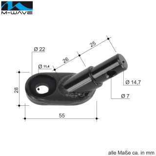 M-Wave Fahrrad Anhänger-Kupplung B) Adapter