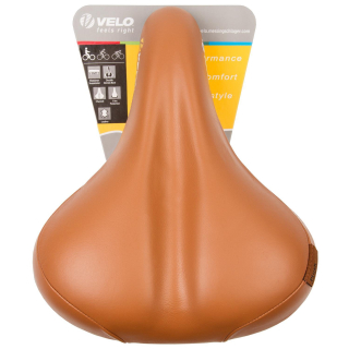 Velo Tour Ela Gen Plush Fahrradsattel Sattel aus echtem Leder mit Elastomerfederung