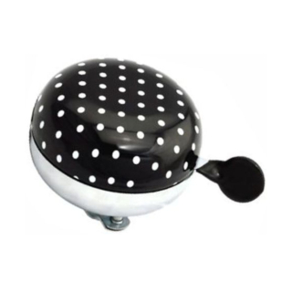 Ding Dong Fahrrad Glocke Ø 80 mm Klingel Schwarz Punkte
