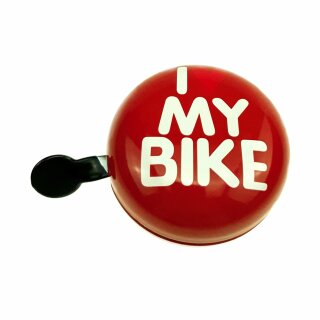Ding Dong Fahrrad Glocke 80 mm Klingel Rot I Love my Bike