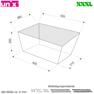 Unix Campagno Gepcktrgerkorb, Gre XXXL, Schwarz