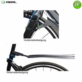 RBRL R-770 Schutzblech-Set fr Rennrad Spritzschutz 26 -  28 Schwarz