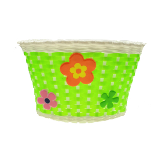 Kinderfahrrad Fahrradkorb aus Kunststoff vorne/hinten Grn/Blumen