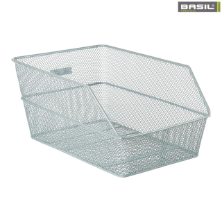 Basil Cento Gepäckträgerkorb, Größe L, silber
