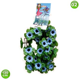 02 Fahrradgirlande Blumengirlande 120 cm Sonnenblume Blau