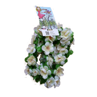 03 Fahrradgirlande Blumengirlande 120 cm Blume Beige- Weißtöne