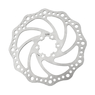 M-WAVE 160mm Fahrrad Bremsscheibe BD-160 mit 6 Schrauben Silber