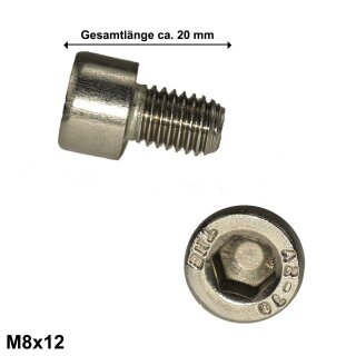 12 x - M8x12 Innen-Sechskant Schrauben