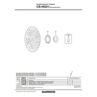 Shimano Kassette CS-HG31 8-fach 11-30 Zähne schwarz