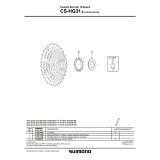 Shimano Kassette CS-HG31 8-fach 11-30 Zhne schwarz