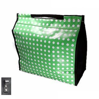 Fahrrad Gepäckträgertasche Seitentasche Tasche Grün Punkte 16 mm inkl. Fahrradklingel