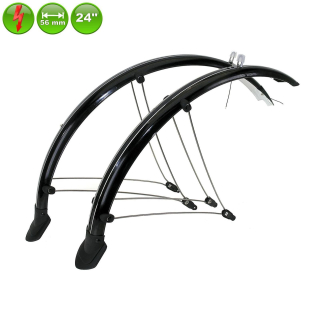 24 Zoll Fahrrad Schutzblechset Schwarz 56 mm Schutzblech