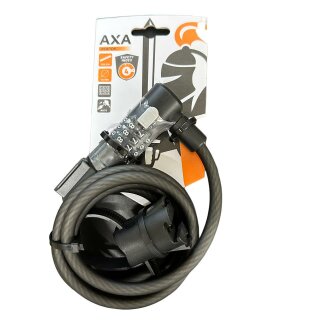 AXA Spiralkabel Zahlenschloss Newton Ø 10 mm Mattschwarz 150 cm