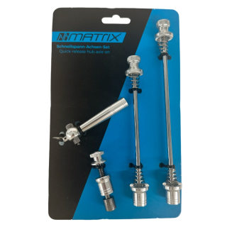 Matrix Fahrrad Schnellspann-Achsen-Set Silber
