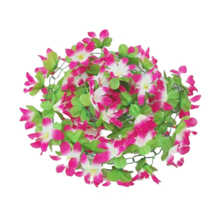 08 Fahrradgirlande Blumengirlande 120 cm Blume Weiß-Violett-Blätter