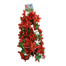 10 Fahrradgirlande Blumengirlande 120 cm Rot mit...