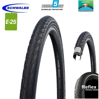 47-406 Schwalbe Delta Cruiser Plus Active PunctureGuard - E-25, Draht, Green Compound, schwarz-reflex