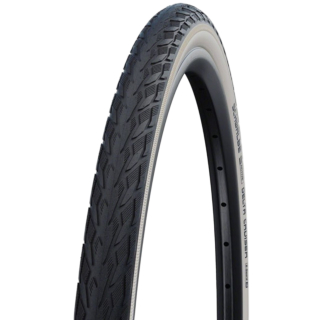 Schwalbe Delta Cruiser Plus Fahrradreifen Active PunctureGuard Green Compound E-25 Schwarz/Weiß+Reflex 37-590 (26 x 1 3/8")